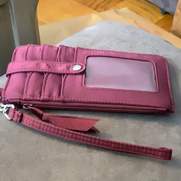 Vera Bradley Maroon Wristlet with ID Window - Picture 3 of 3